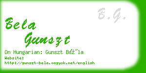 bela gunszt business card